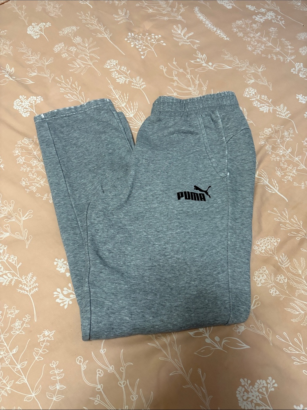 Men’s Puma Gray Logo Sweatpants